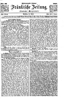 Fränkische Zeitung (Ansbacher Morgenblatt) Samstag 24. April 1869