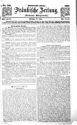 Fränkische Zeitung (Ansbacher Morgenblatt) Sonntag 20. Juni 1869