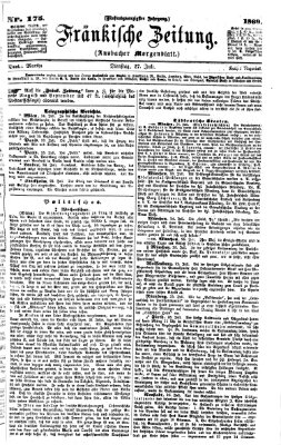 Fränkische Zeitung (Ansbacher Morgenblatt) Dienstag 27. Juli 1869