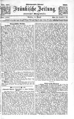 Fränkische Zeitung (Ansbacher Morgenblatt) Samstag 21. August 1869