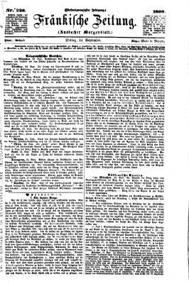 Fränkische Zeitung (Ansbacher Morgenblatt) Freitag 24. September 1869