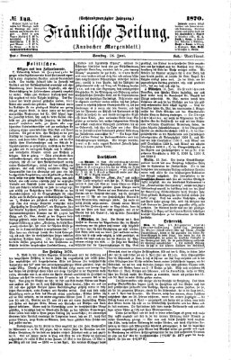 Fränkische Zeitung (Ansbacher Morgenblatt) Samstag 18. Juni 1870