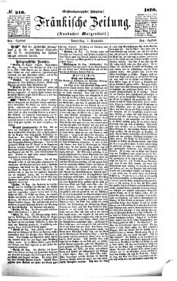 Fränkische Zeitung (Ansbacher Morgenblatt) Donnerstag 1. September 1870