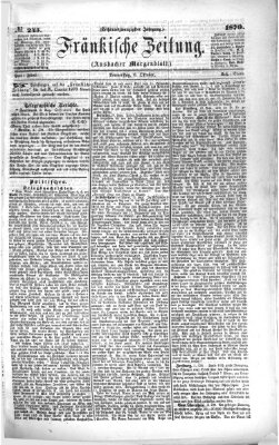 Fränkische Zeitung (Ansbacher Morgenblatt) Donnerstag 6. Oktober 1870
