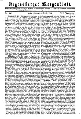 Regensburger Morgenblatt Freitag 11. Oktober 1861