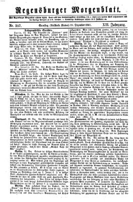Regensburger Morgenblatt Samstag 28. Dezember 1861