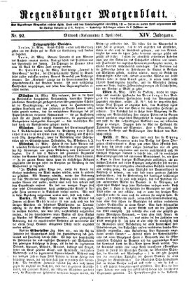 Regensburger Morgenblatt Mittwoch 2. April 1862