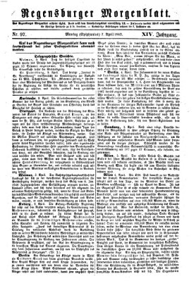 Regensburger Morgenblatt Montag 7. April 1862
