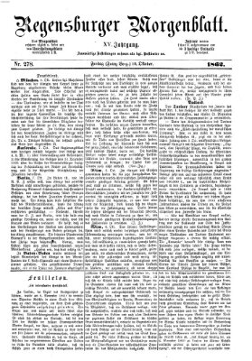 Regensburger Morgenblatt Freitag 10. Oktober 1862