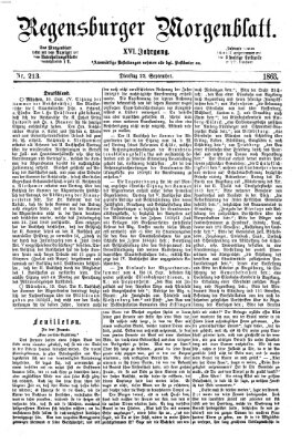 Regensburger Morgenblatt Dienstag 22. September 1863