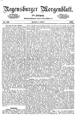 Regensburger Morgenblatt Sonntag 11. Oktober 1863
