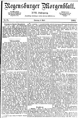 Regensburger Morgenblatt Sonntag 3. April 1864