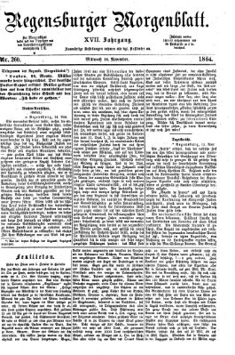 Regensburger Morgenblatt Mittwoch 16. November 1864