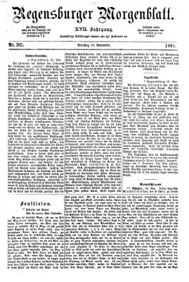 Regensburger Morgenblatt Dienstag 22. November 1864