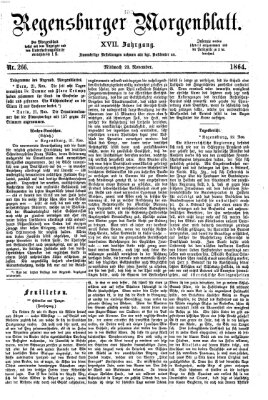 Regensburger Morgenblatt Mittwoch 23. November 1864
