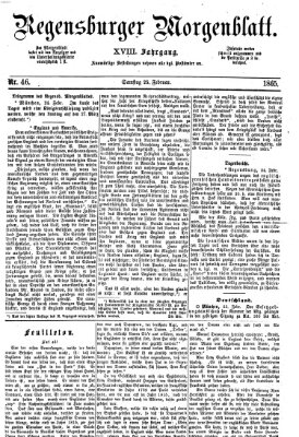 Regensburger Morgenblatt Samstag 25. Februar 1865