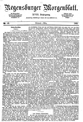 Regensburger Morgenblatt Mittwoch 1. März 1865