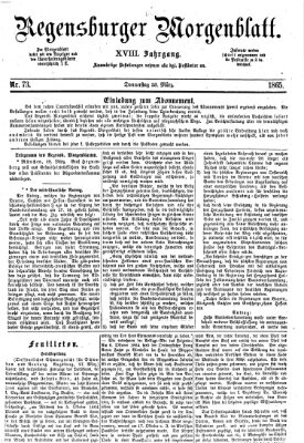 Regensburger Morgenblatt Donnerstag 30. März 1865