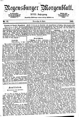 Regensburger Morgenblatt Donnerstag 20. April 1865