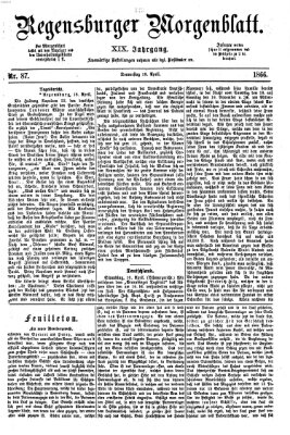 Regensburger Morgenblatt Donnerstag 19. April 1866
