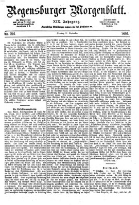 Regensburger Morgenblatt Sonntag 23. September 1866