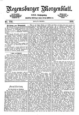 Regensburger Morgenblatt Freitag 24. September 1869