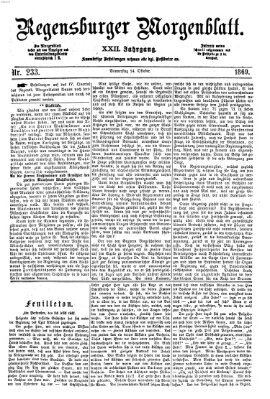 Regensburger Morgenblatt Donnerstag 14. Oktober 1869