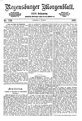 Regensburger Morgenblatt Donnerstag 11. November 1869