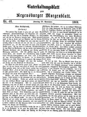 Regensburger Morgenblatt Sonntag 28. November 1869