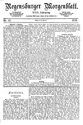 Regensburger Morgenblatt Mittwoch 23. Februar 1870