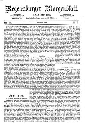 Regensburger Morgenblatt Mittwoch 2. März 1870