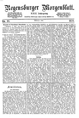 Regensburger Morgenblatt Mittwoch 4. Mai 1870