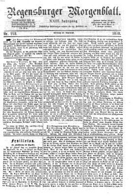 Regensburger Morgenblatt Mittwoch 28. September 1870