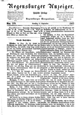 Regensburger Anzeiger Samstag 19. September 1863