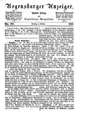 Regensburger Anzeiger Dienstag 6. Oktober 1863