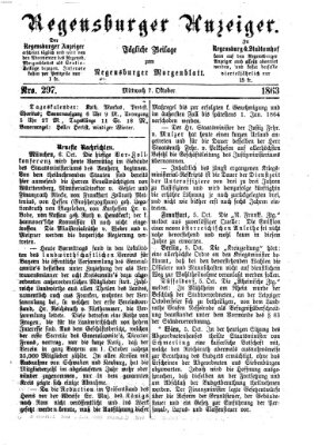 Regensburger Anzeiger Mittwoch 7. Oktober 1863