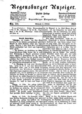 Regensburger Anzeiger Mittwoch 21. Oktober 1863