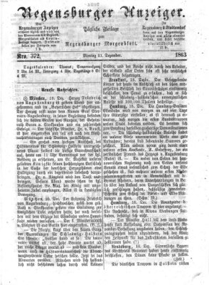 Regensburger Anzeiger Montag 21. Dezember 1863
