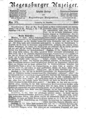 Regensburger Anzeiger Donnerstag 24. Dezember 1863
