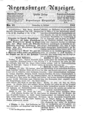 Regensburger Anzeiger Donnerstag 18. Februar 1864