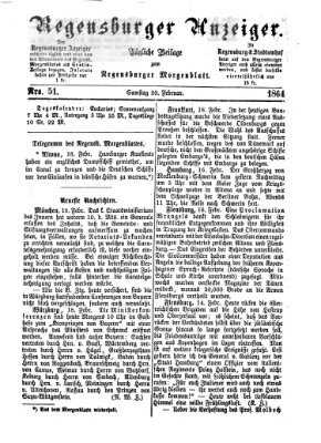 Regensburger Anzeiger Samstag 20. Februar 1864
