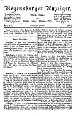Regensburger Anzeiger Montag 29. Februar 1864