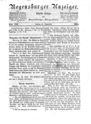 Regensburger Anzeiger Freitag 23. September 1864