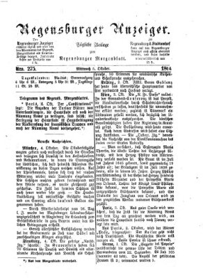 Regensburger Anzeiger Mittwoch 5. Oktober 1864