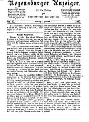 Regensburger Anzeiger Montag 6. Februar 1865