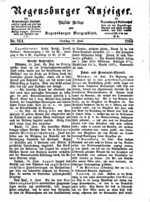 Regensburger Anzeiger Samstag 17. Juni 1865