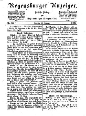 Regensburger Anzeiger Dienstag 16. Januar 1866