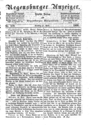 Regensburger Anzeiger Samstag 21. April 1866