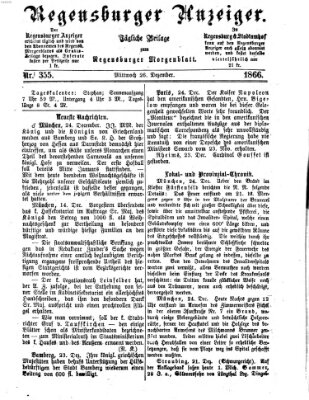 Regensburger Anzeiger Mittwoch 26. Dezember 1866