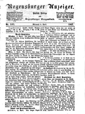 Regensburger Anzeiger Mittwoch 10. April 1867
